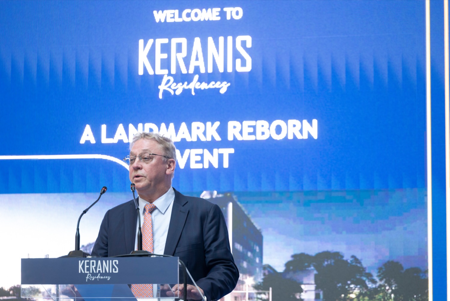 Speaker at the Keranis Residences podium during the A Landmark Reborn event